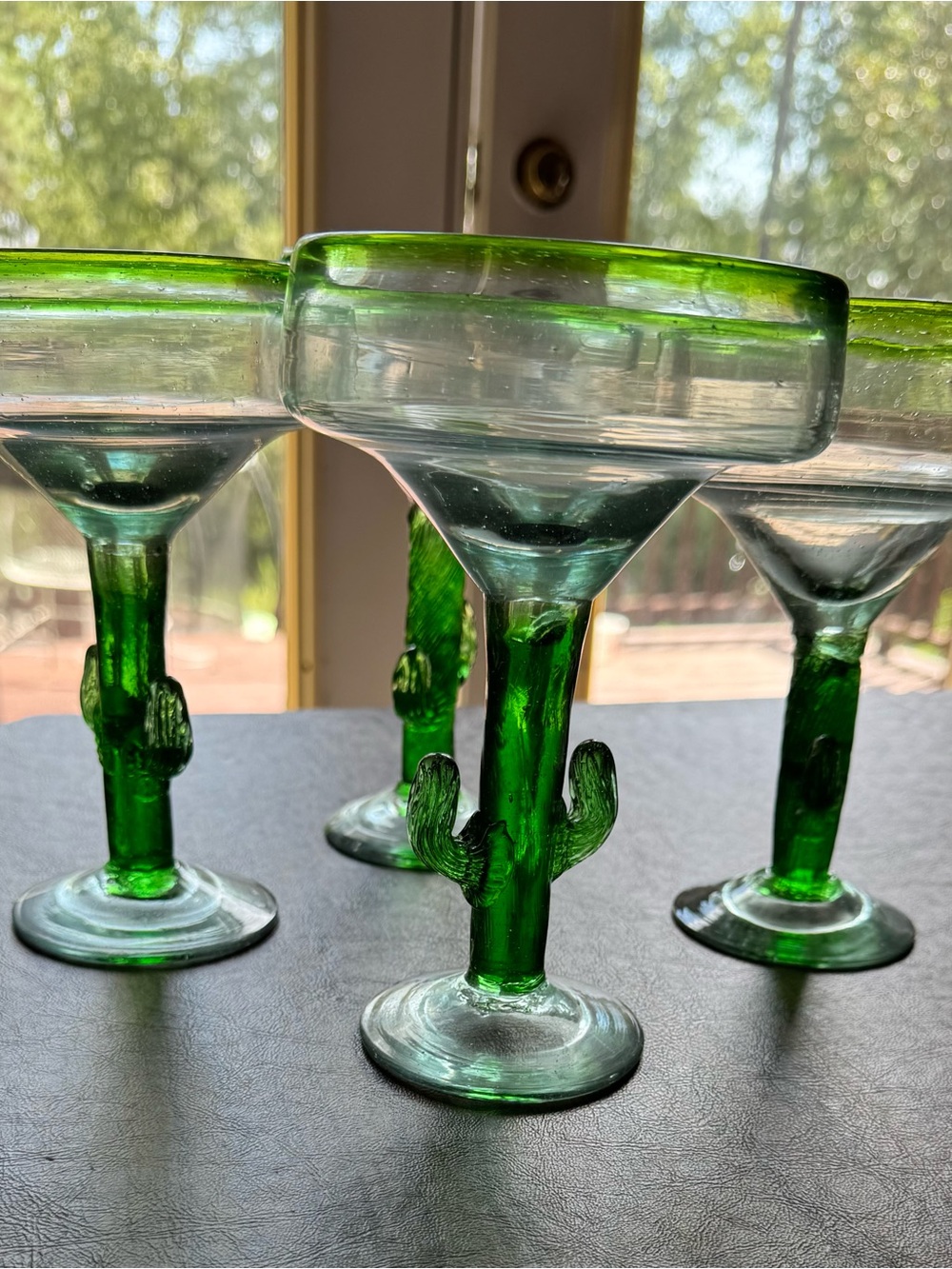 Cactus-Stem Margarita Glasses in Green